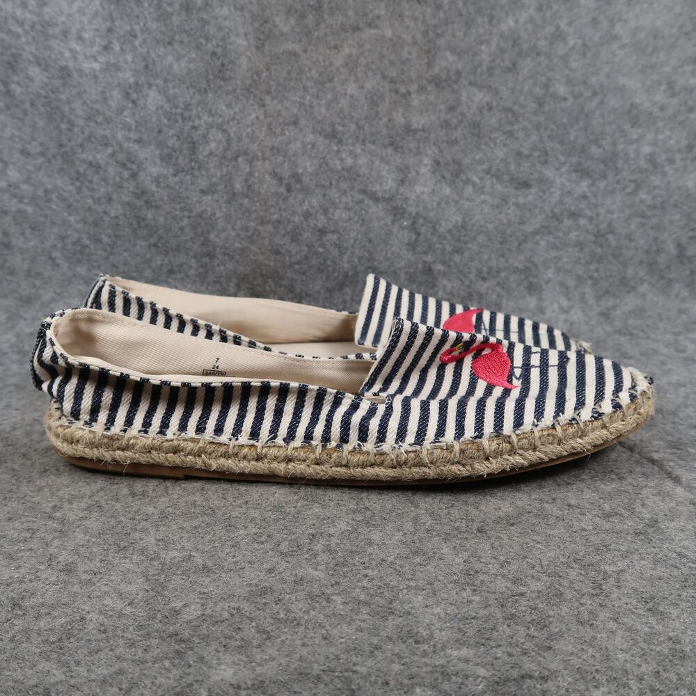 Old Navy Shoes Womens 7 Classic Espadrille Flats Loafers Flamingo Slip On Stripe